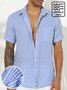 Men's Wrinkle Free Seersucker Multicolor Striped Shirts Plus Size Casual Shirts