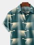 Men's Art Crane Bird Fly Animal Swan Print Short Sleeve Shirt