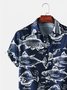 Men's Hawaiian Shirt Ocean Creatures Sea ​​Fish Cotton Blend Plus Size Seersucker Tops