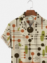 Men's 50's Vintage Casual Wrinkle Free Shirts Seersucker Geometric Plus Size Tops