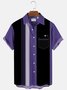 Men's Vintage Casual Bowling Shirts Las Vegas Geometric Wrinkle Free Plus Size Tops