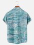 Men's Ocean Creatures Print Short Sleeve Hawaiian Cotton-Blend Holiday Shirt