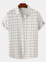 Cotton Linen Style American Casual Striped Plaid Versatile Linen Shirt