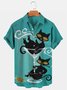 Men's Vintage Mid-Century Cute Kitten Printed Hawaiian Shirt