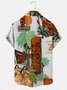 Men's 50's Vintage Casual Hawaiian brown Shirts TIKI bar Wrinkle Free Plus Size Tops