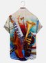 Men's Vintage Casual Shirts Musical Trumpet  Art Paintings Plus Size Wrinkle Free Tops