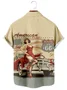 Men's Vintage Casual Shirts Wrinkle Free Pinup Girl Classic Car Plus Size Tops