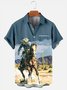 Men's 50's Vintage Casual Shirts Western Cowboy Horse Pattern Wrinkle Free Shirts