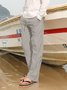 Men's Solid Cotton Linen Shift Casual Pants