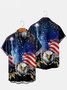 Men's Independence Day Flag Print Casual Breathable Short Sleeve Shirt