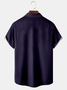 Men's Retro Music Collection Geometric Striped Guitar Pattern Lapel Short Sleeve Shirt