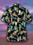 Men's Hawaiian Botanical Cocktail Print Short Sleeve Aloha Shirt