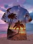 Mens Funky Hawaiian Coconut Tree Print Casual Short Sleeve Aloha Shirts