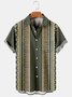Men's Vintage Casual Shirts Geometric Tribal Totem Stripes Wrinkle  Free Tops