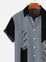 Men's Hawaiian Simple Stitching Pattern Shirt With Pockets