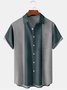 Men's Striped Print Fashion Hawaiian Lapel Short Sleeve Shirt