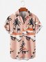 Men's Vacation Palm Tree Print  Hawaiian Wrinkle Free Breathable Short Sleeve Shirt