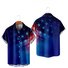 Men's Casual Shirts Independence Day Gradient American Flag Wrinkle Free Tops