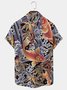 Men's Vintage Casual Aloha Shirts Japanese Koi Ukiyo-e Plus Size Tops