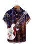 Men's Abstract Art Guitar Print Short Sleeve Shirt
