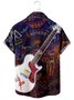 Men's Abstract Art Guitar Print Short Sleeve Shirt