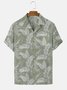 Men's Plain Natural Fiber Palm Leaf Loose Short Sleeve Shirt