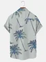 Men's Hawaiian Coconut Print Seersucker Wrinkle Free Casual Comfort Shirt