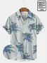 Men's Hawaiian Coconut Print Seersucker Wrinkle Free Casual Comfort Shirt