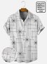 Men's Vintage Mid-Century Starburst Print Seersucker Wrinkle-Free Short Sleeve Shirt