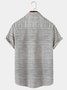 Men's Vintage Casual Aloha Shirts Plain Seersucker Textured Anti-Wrinkle Plus Size Tops
