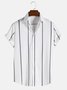 Men's Seersucker Wrinkle Wrinkle Striped Casual Short Sleeve Shirt