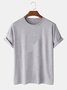 Men's Casual Basic White T-Shirt Round Neck Pure Comfortable Plain All-match Tops
