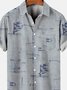 Gray Abstract Vintage Series Printed Cotton-Blend Shirts & Tops