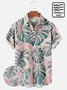 Pink Holiday Series Leaf Printed Comfortable-Blend Shirts & Tops