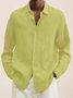 Royaura Men's Casual Basic Solid Color Long Sleeve Shirts & Tops