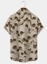 Men's Vintage Halloween Skull Hawaiian Seersucker Wrinkle Free Short Sleeve Shirt