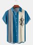 Royaura Men's Geometric Print Casual Breathable Hawaiian Short Sleeve Shirt