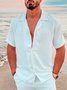 Natural Fiber Men's Holiday Beach Hawaiian Short Sleeve Shirt