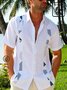 Men's Casual Geometric Linen cotton Short Sleeve Hawaiian Shirt