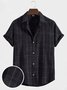 Men's Wrinkle Free Seersucker Daily Simple Casual Comfortable Plaid Short Sleeve Shirt