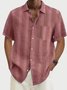 Cotton Linen Men's Hawaiian Holiday Short Sleeve Shirt