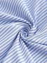 Mens Blue Casual Series Cotton-Blend Striped Long Shirts
