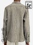 Natural Fiber Long Sleeve Casual Shirts Retro Striped Large Size Breathable Tops