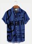 Men's Vintage Music Symbol Print Short Sleeve Hawaiian Shirt