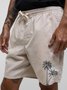 Coconut Elastic Waist Drawstring Casual Loose Shorts