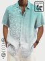 Royaura Natural Fiber Breathable Gradient Men's Hawaiian Short Sleeve Shirt