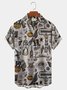 Men's Retro Halloween Shirts Hundred Ghosts Night Art Anti-Wrinkle Plus Size Tops