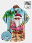 Men's Christmas Hawaiian Short Sleeve Seersucker Wrinkle Free Shirt