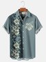 Men's Hawaiian Hibiscus Patchwork Print Seekers Wrinkle-Free Short Sleeve Shirt