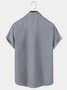 Men's Vintage Leaf Stripe Print Seekers Wrinkle Free Short Sleeve Bowling Shirt